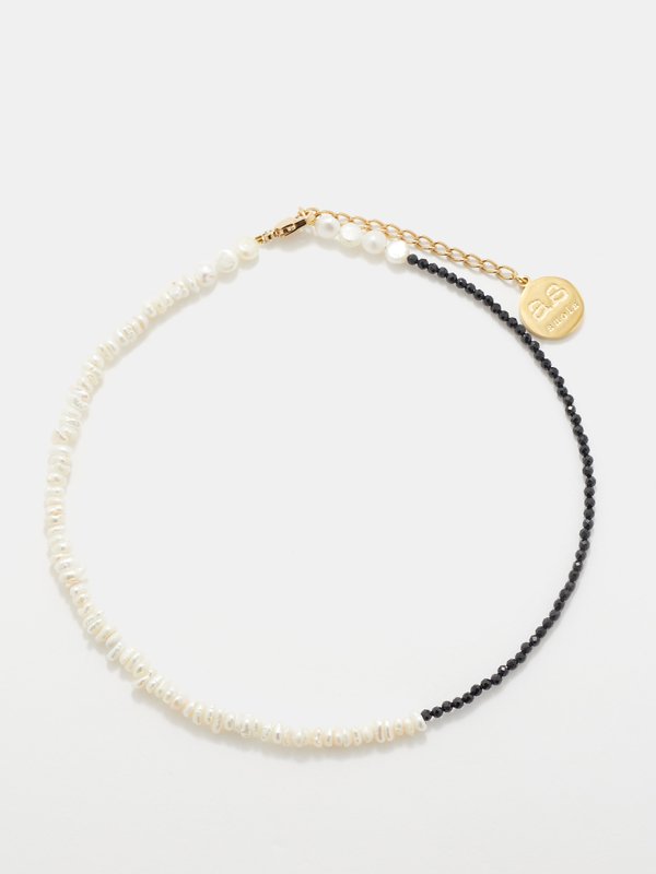 By Alona Avery pearl, spinel & 18kt gold-plated necklace