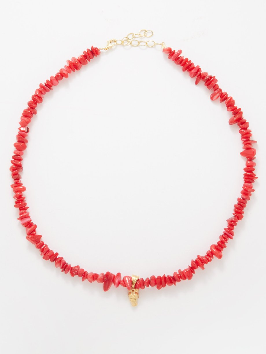 Timeless Pearly Beaded Coral-Detail Necklace | Harrods UK