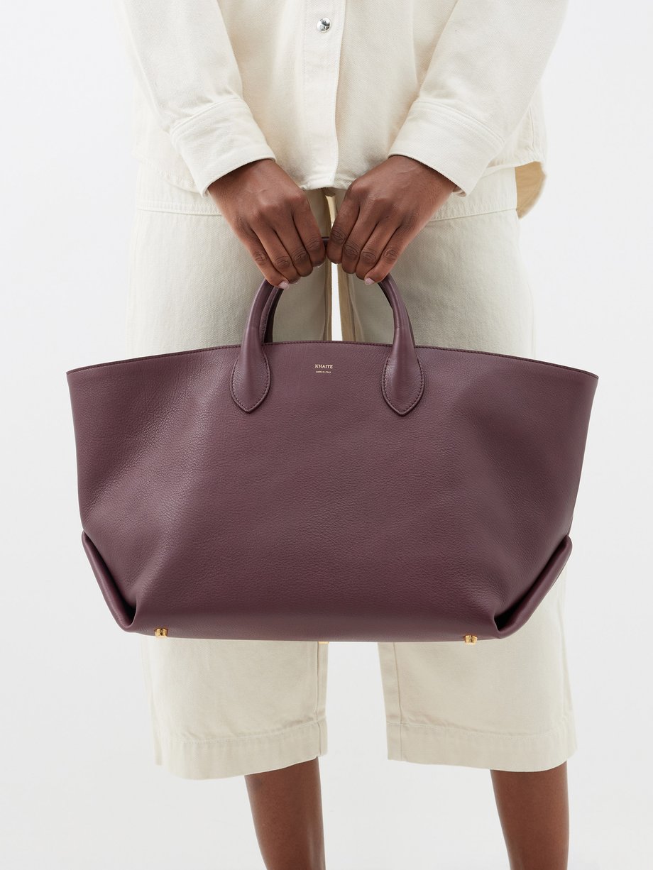 Burgundy Amelia medium leather tote bag | Khaite | MATCHESFASHION UK