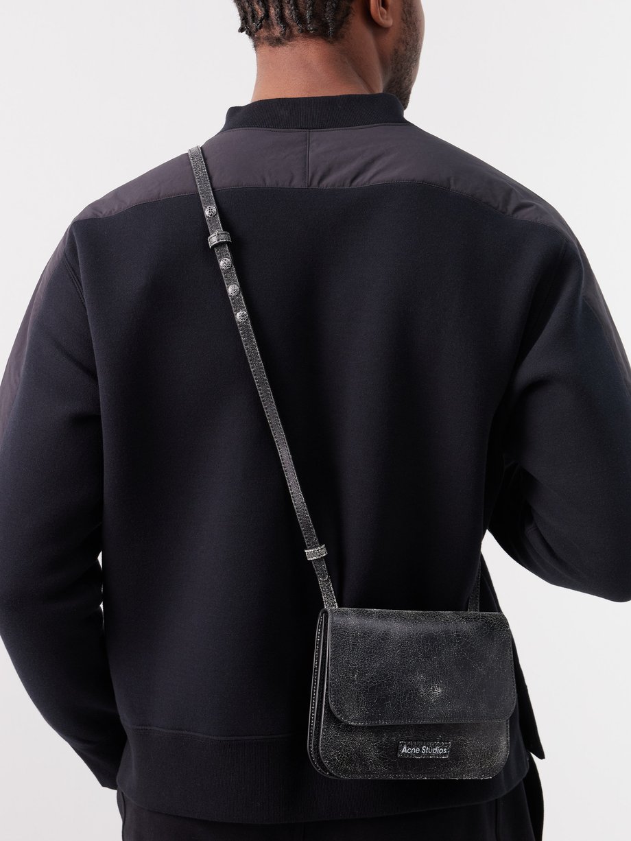Acne Studios Platt cracked-leather cross-body bag