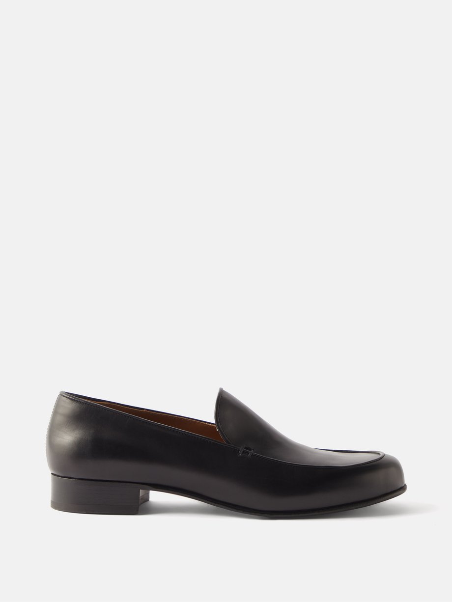 Black Flynn leather loafers | The Row | MATCHES UK