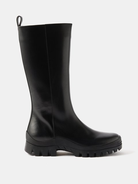 Black Bette leather knee-high boots, The Row