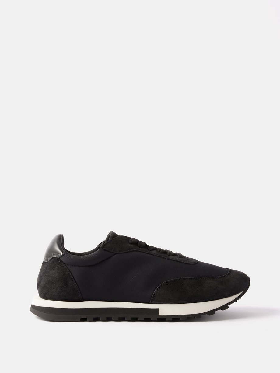 Black Owen suede and canvas trainers | The Row | MATCHES UK