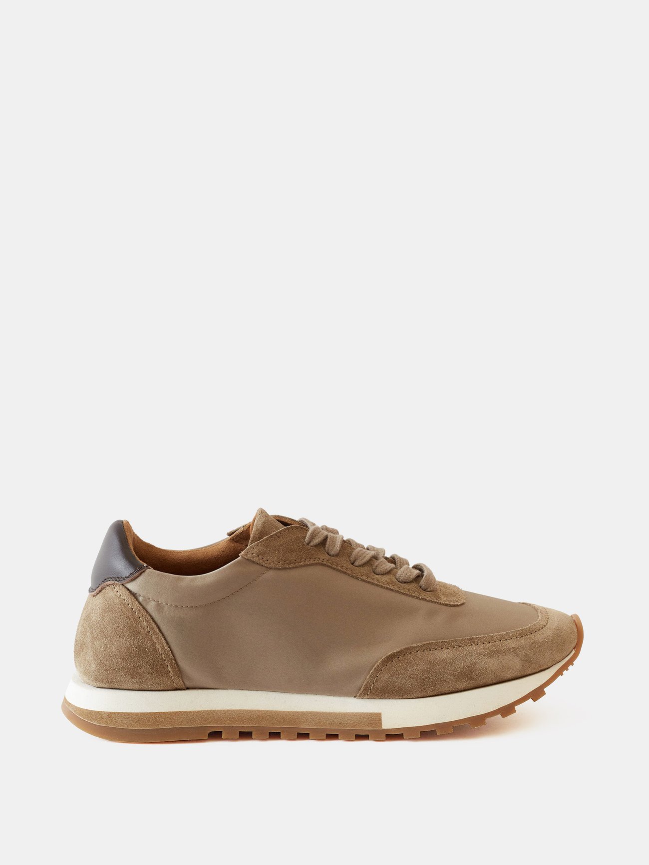 Beige Owen Runner suede and canvas trainers | The Row | MATCHES UK