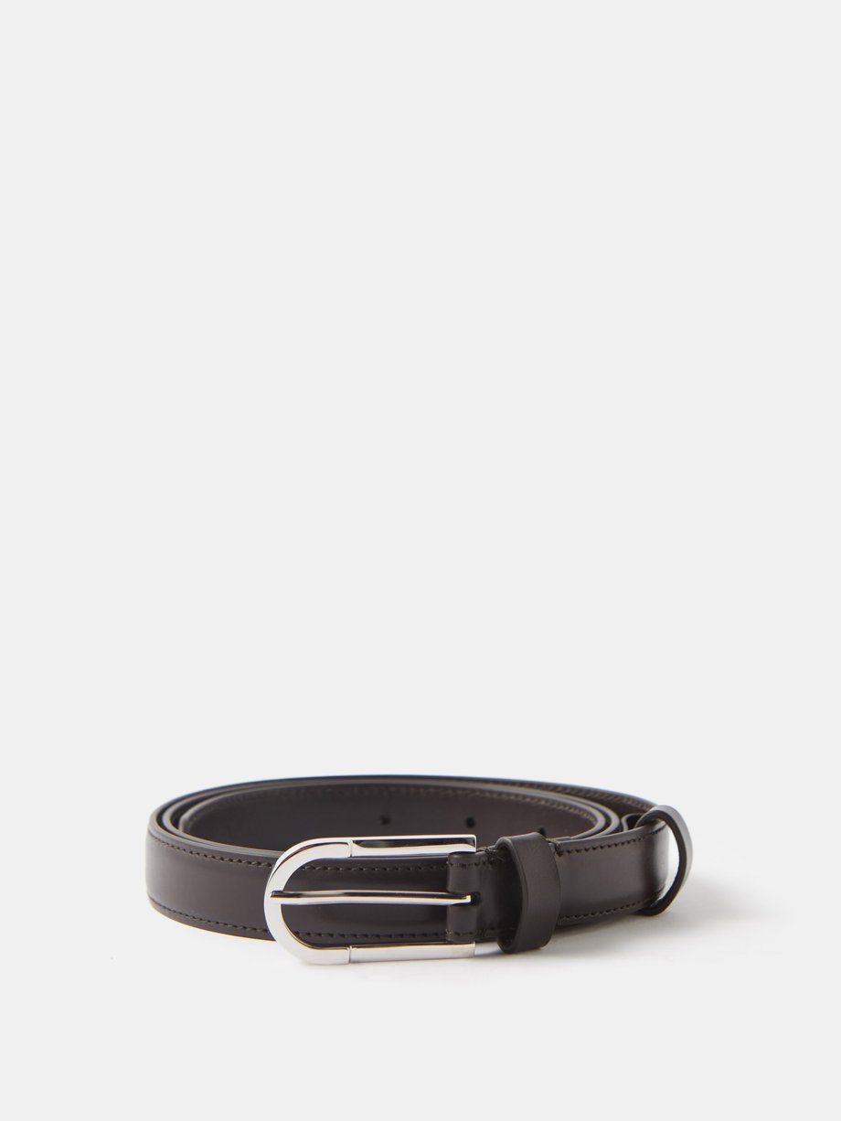 Brown Freya leather belt | The Row | MATCHES UK