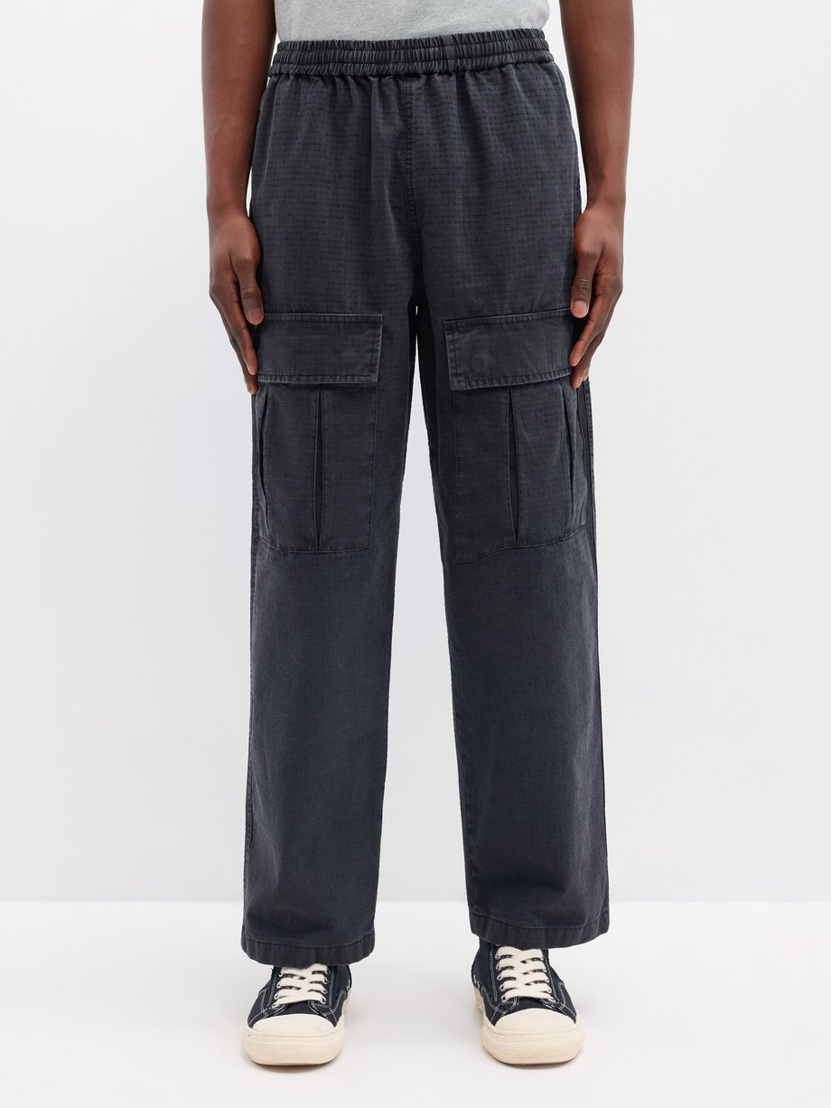 Black Prudento cotton-ripstop cargo trousers