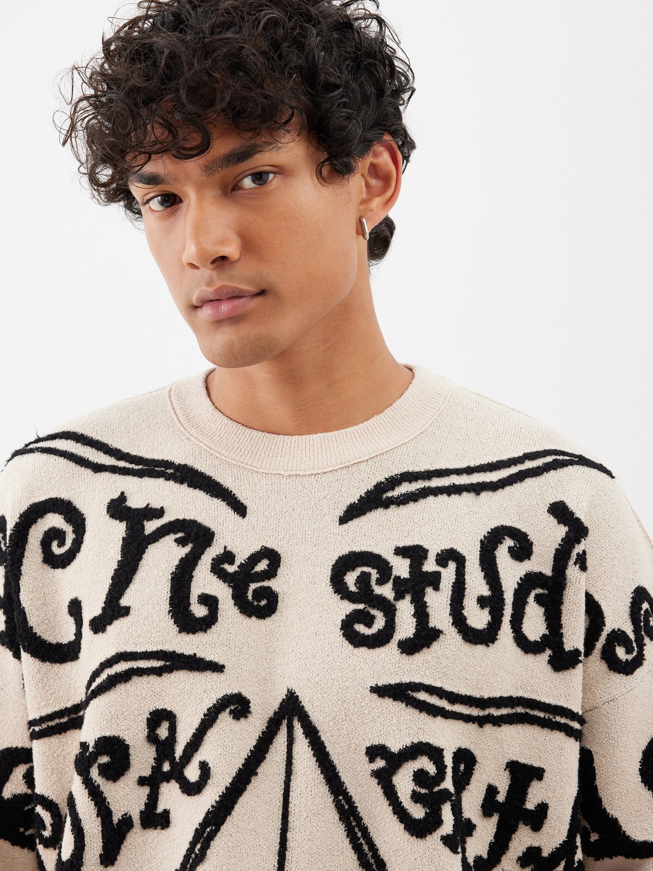 Acne Studios - Kuis ANTENNE logo-jacquard Sweater - Mens - White Multi