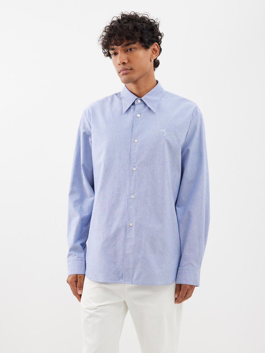 Blue Salo cotton Oxford shirt | Acne Studios | MATCHES UK