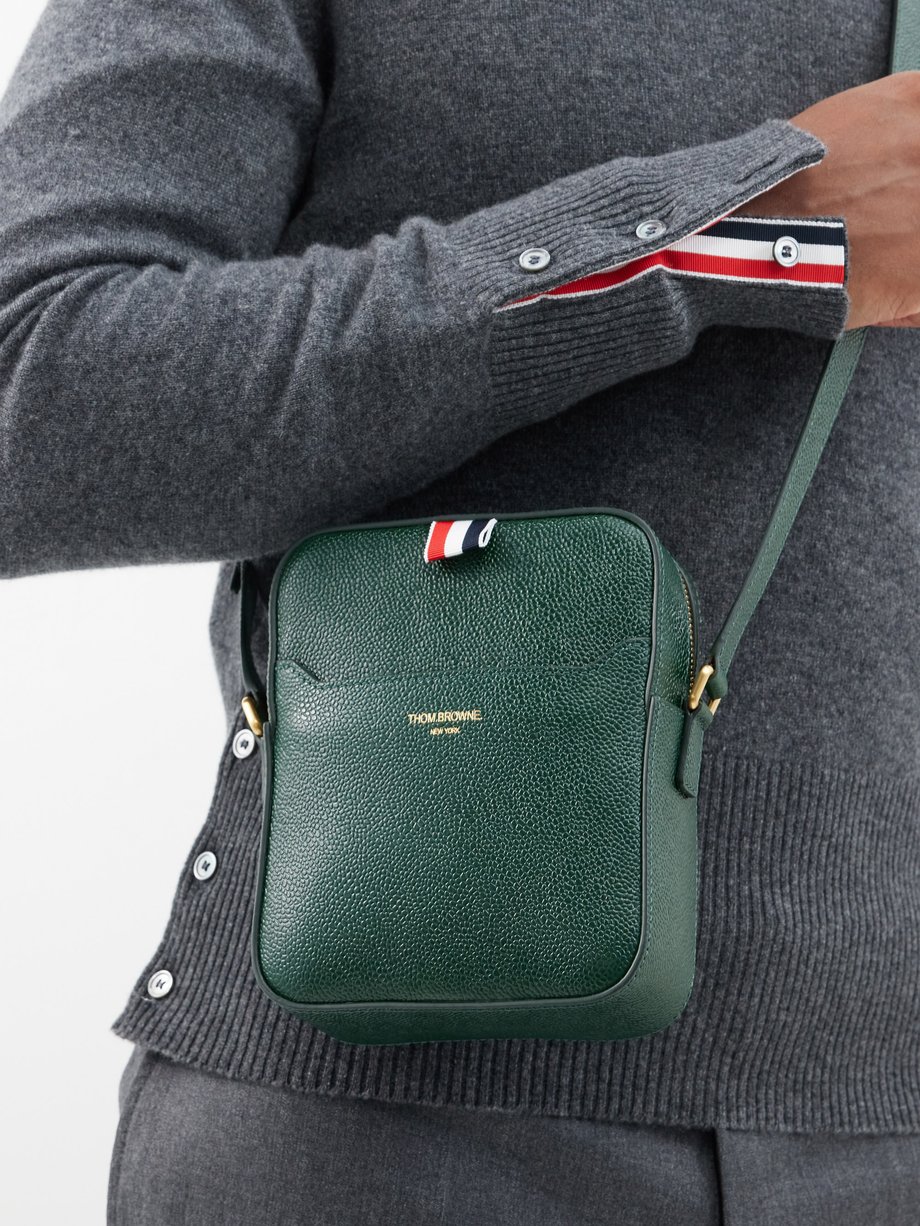 Green Pebbled-leather cross-body bag | Thom Browne | MATCHESFASHION US