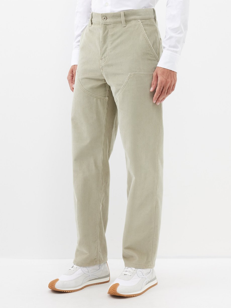 Beige Cotton-corduroy workwear trousers | LOEWE | MATCHES UK
