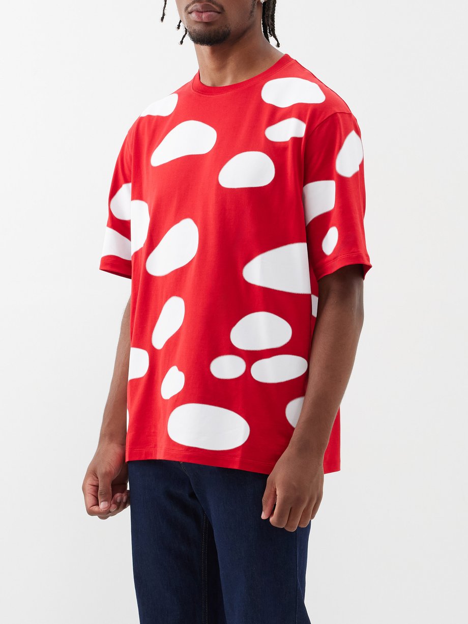 Loewe - mushroom-print Cotton-Blend Oversized T-Shirt - Mens - Red White