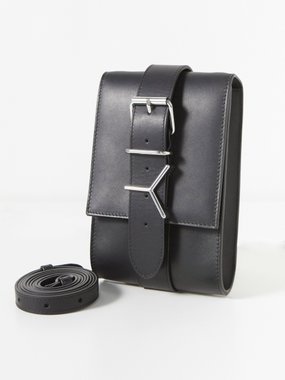 Y/Project Y-plaque leather cross-body bag
