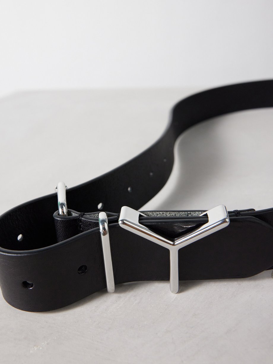 Y Heart slim leather belt in black - Y Project