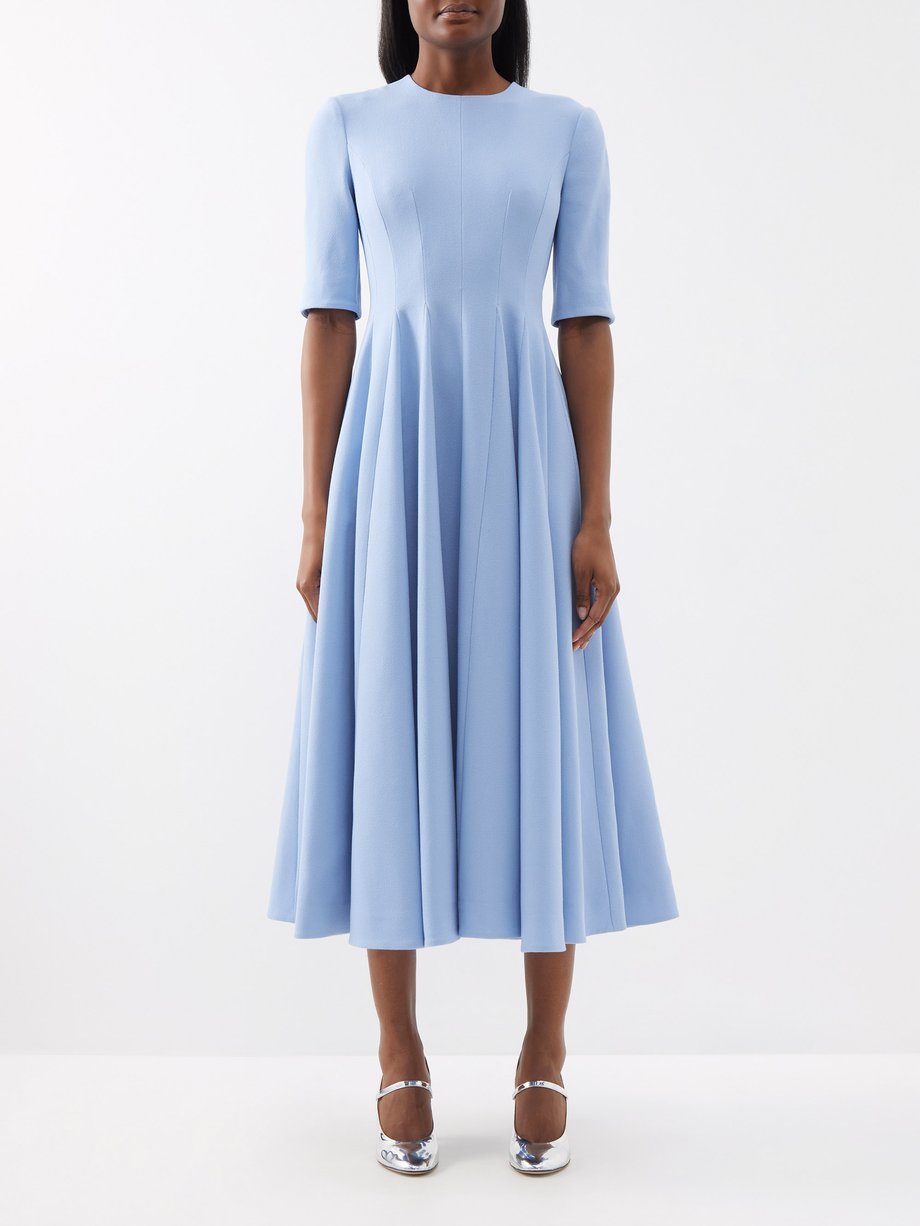 Blue Georgie crepe midi dress | Emilia Wickstead | MATCHES UK
