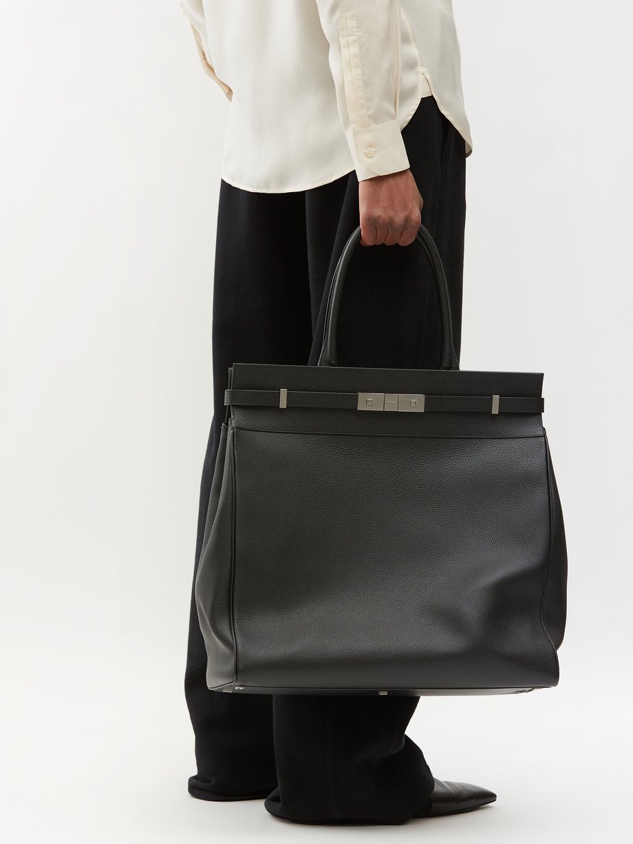 Black Manhattan leather tote bag | Saint Laurent | MATCHES UK