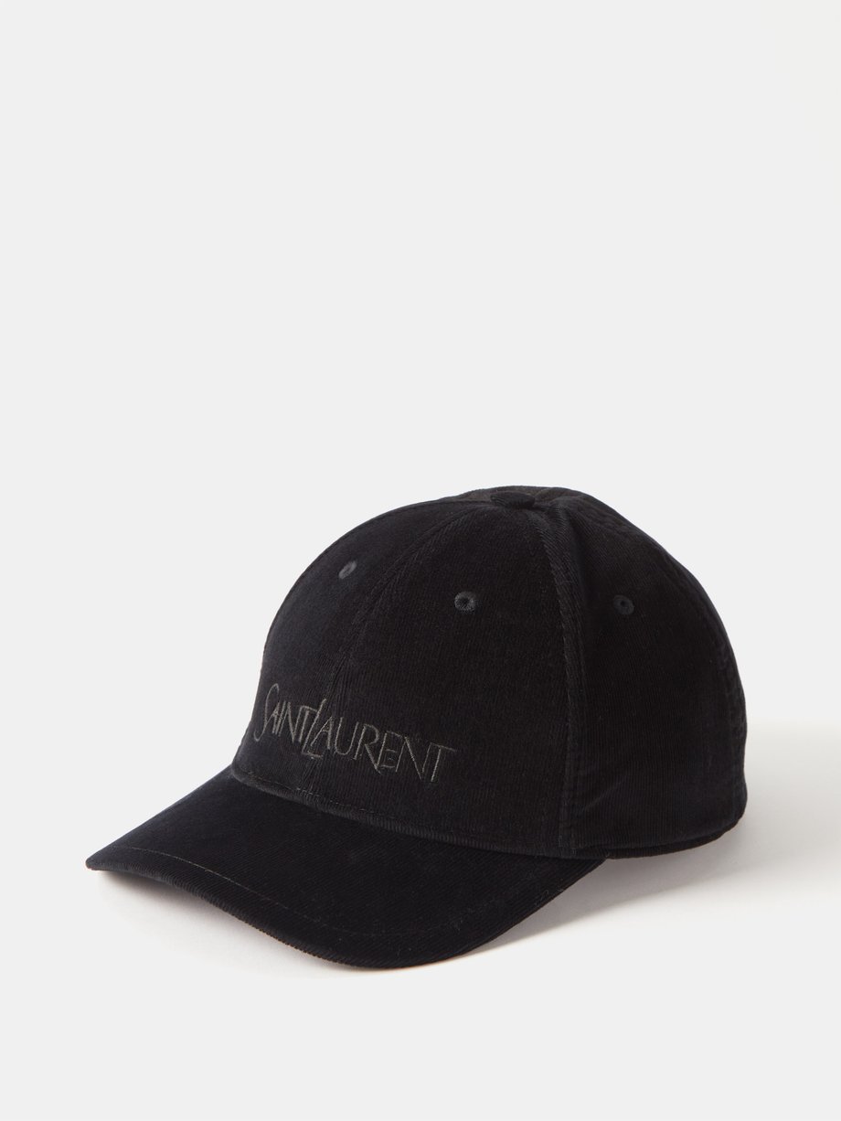 Black Logo-embroidered cotton-corduroy baseball cap | Saint