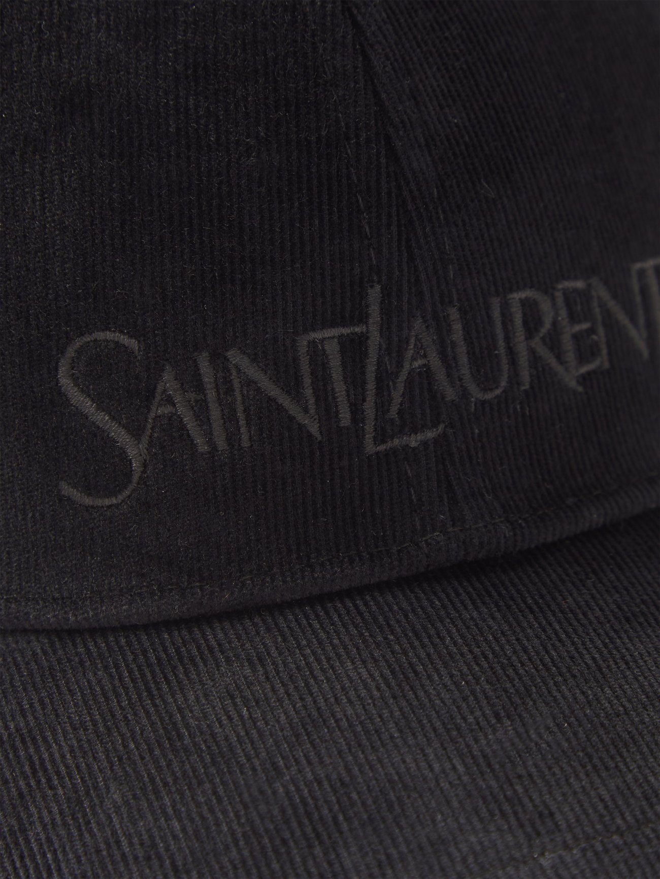 Saint Laurent logo-embroidered Cotton-Cordurory Baseball Cap - Men - Black Hats