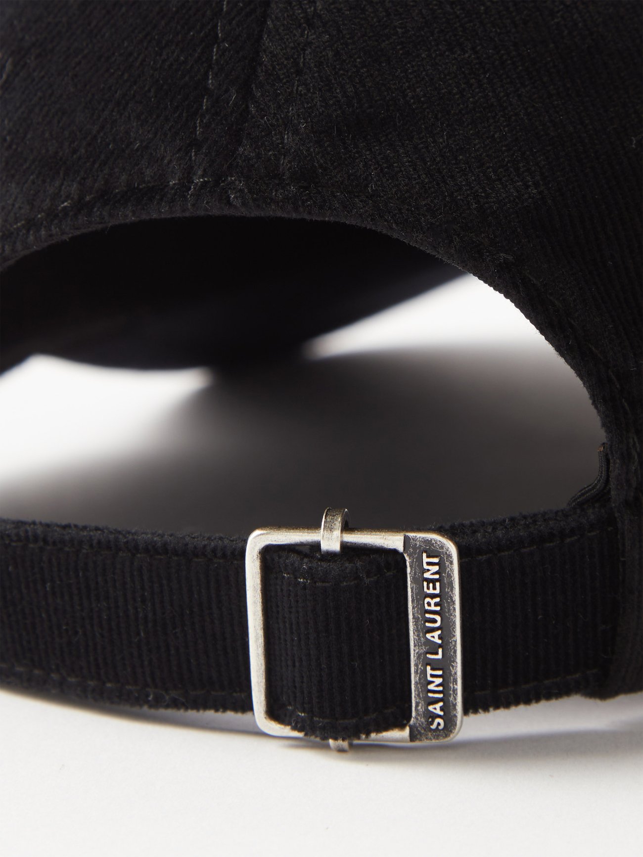 Saint Laurent logo-embroidered Cotton-Cordurory Baseball Cap - Men - Black Hats