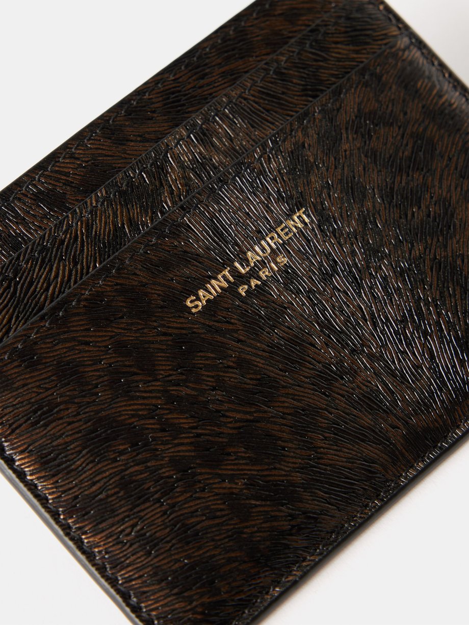 Saint Laurent Men's Leopard-Print Leather Card Holder - Bergdorf
