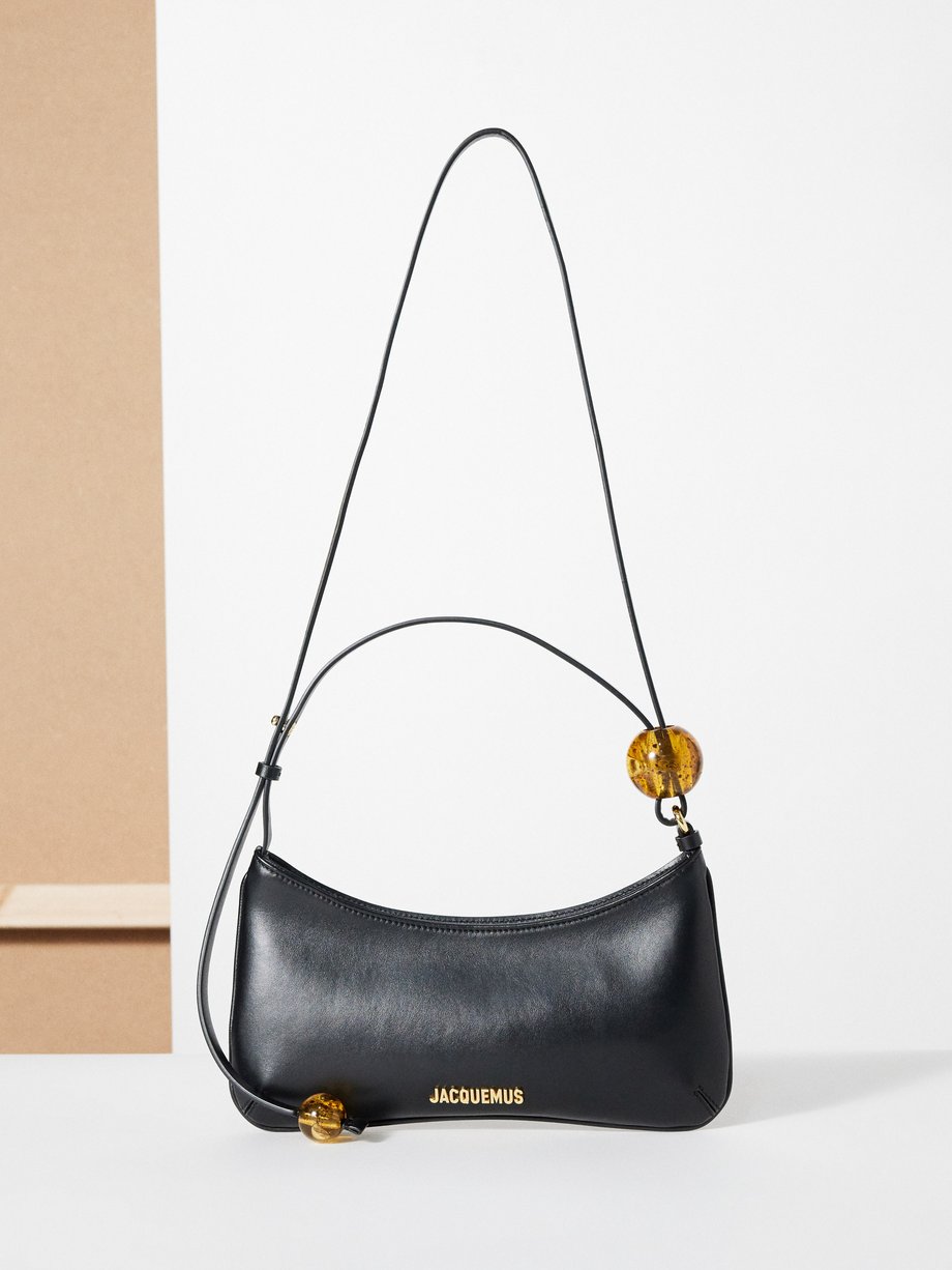 Black Bisou Perle small leather shoulder bag | Jacquemus ...