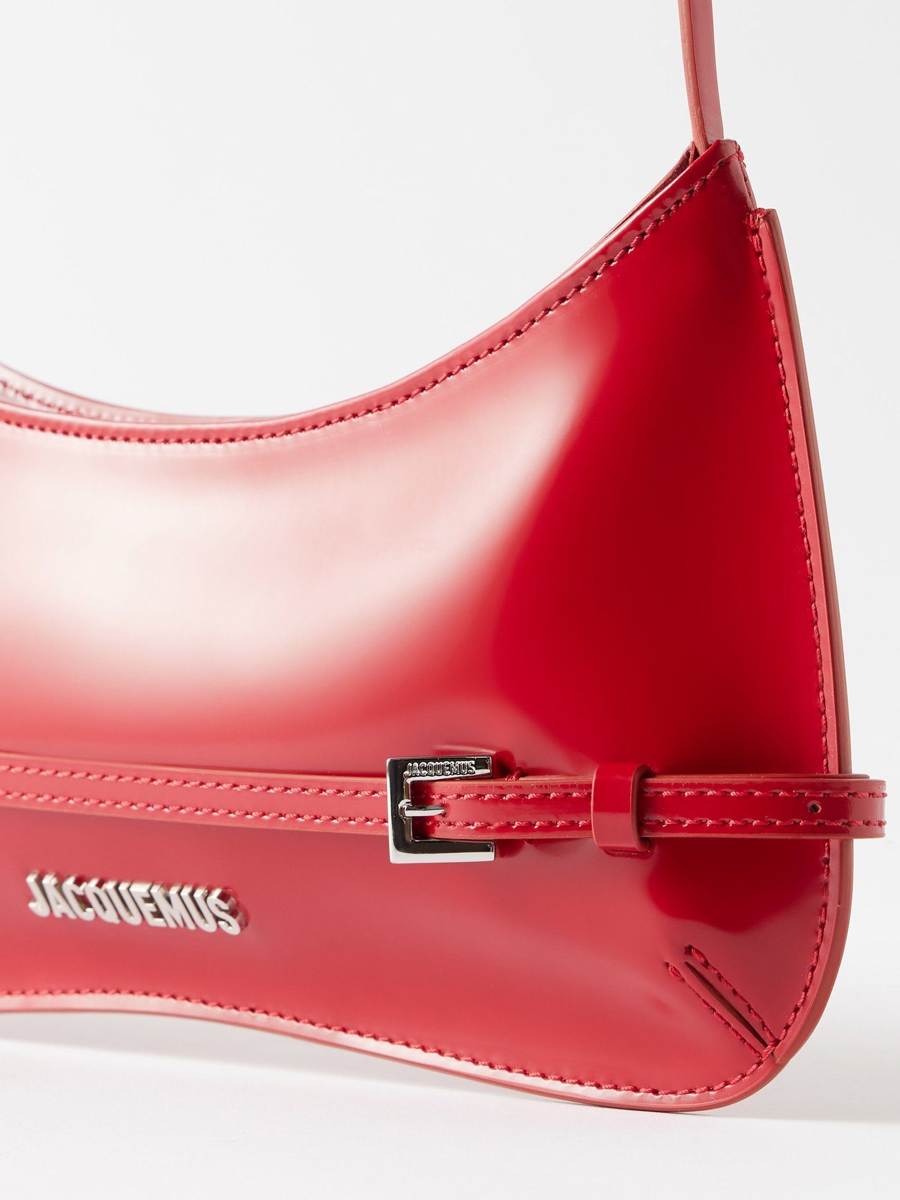 Red Bisou Ceinture polished-leather shoulder bag