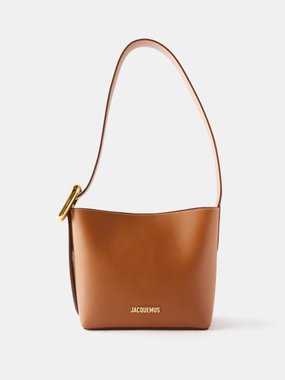 Elena Studded Leather Shoulder Bag in Brown - Khaite