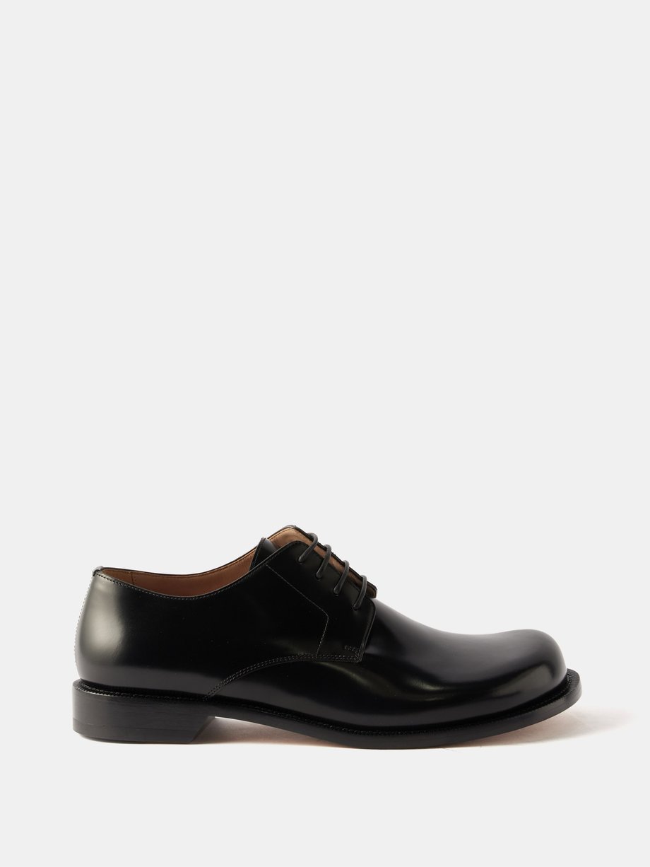 Black Terra polished-leather Derby shoes | LOEWE | MATCHES UK