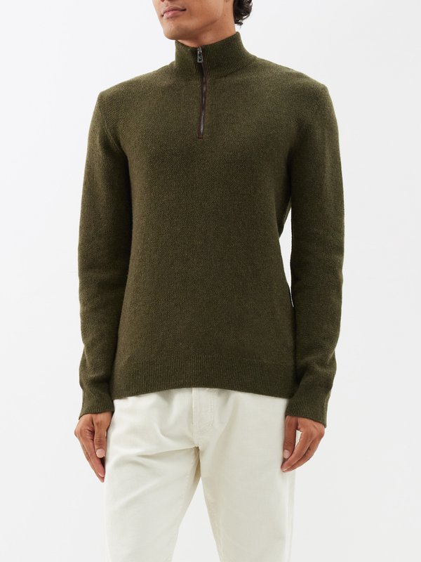 Ralph Lauren Purple Label Quarter-zip high-neck cashmere sweater