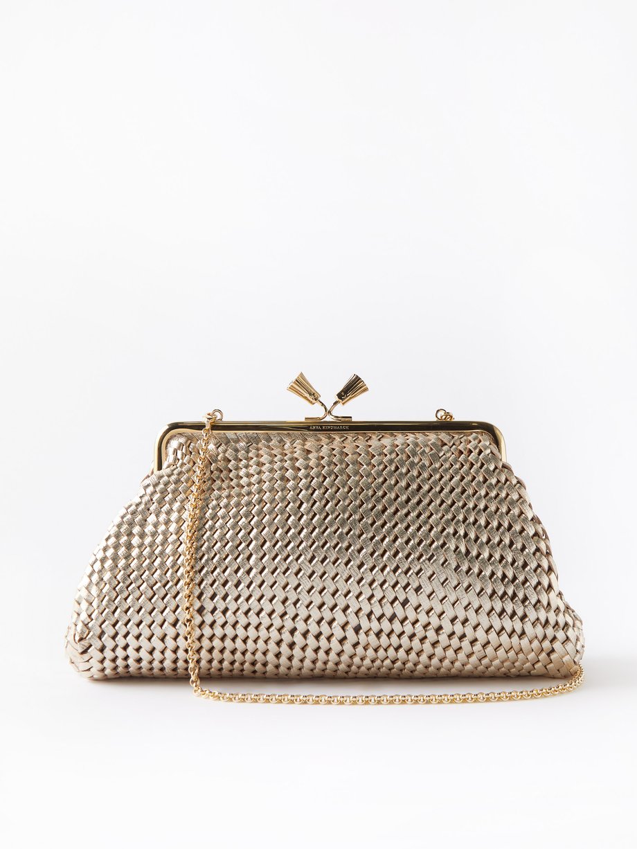 Flamenco leather shoulder bag in gold - Loewe | Mytheresa