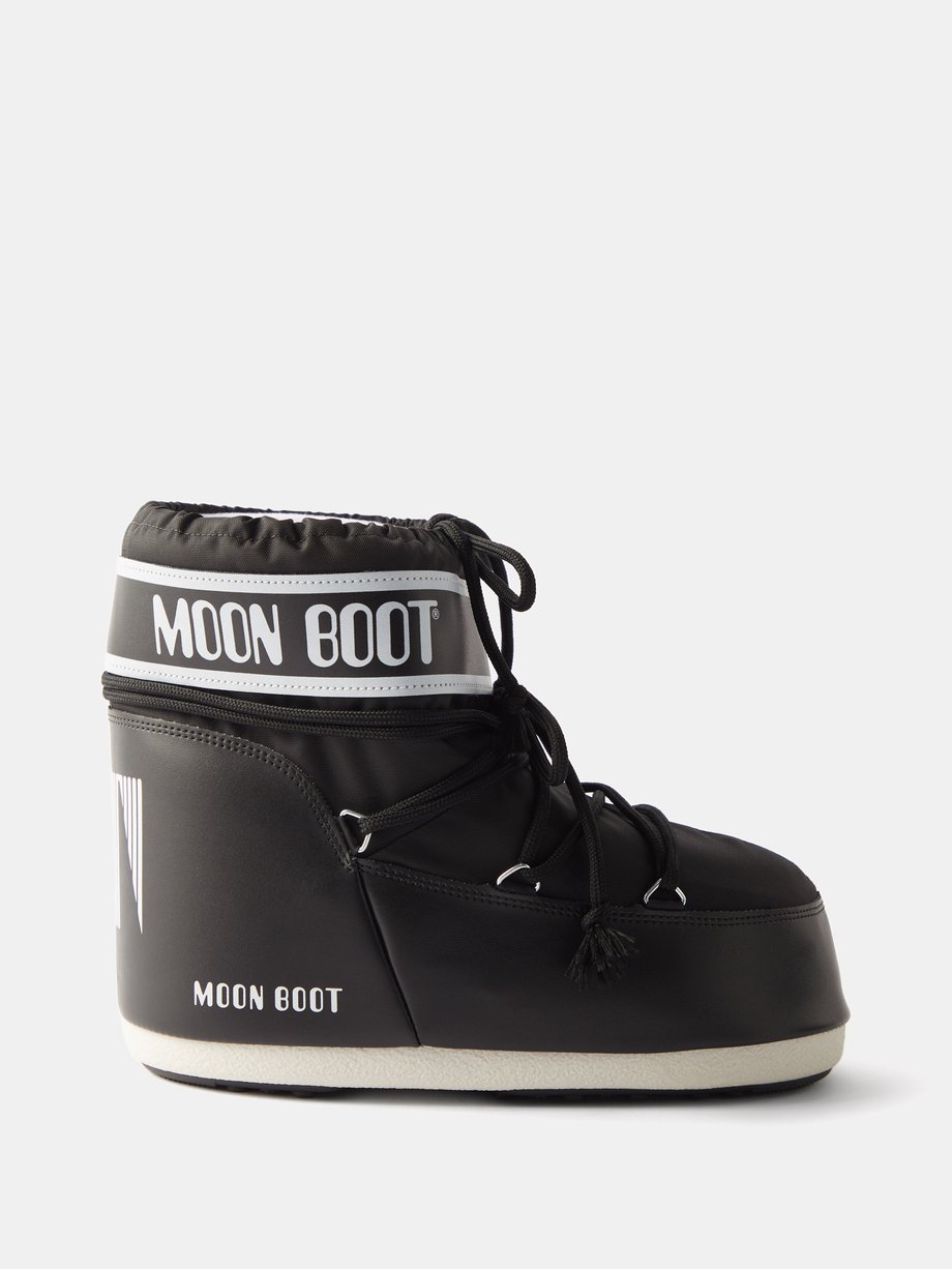 Black Icon low lace-up snow boots | Moon Boot | MATCHES UK