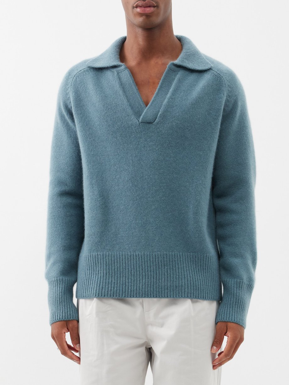 Arch4 (ARCH4) Mr Clifton Gate open-collar cashmere polo sweater