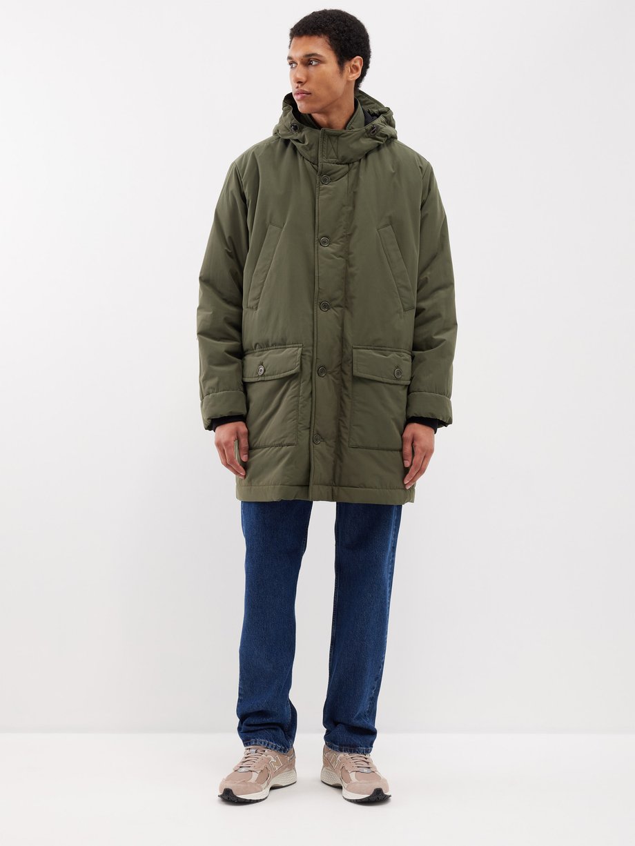 A.P.C. A.P.C. Rocky cotton-blend hooded parka Green｜MATCHESFASHION（マッチズ ...