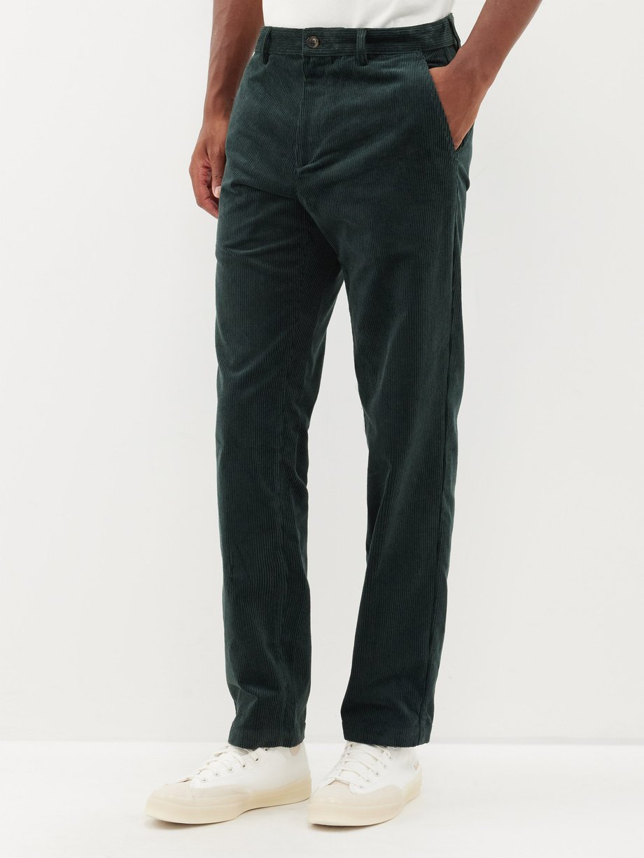 Green Constantin organic-cotton corduroy trousers | A.P.C ...