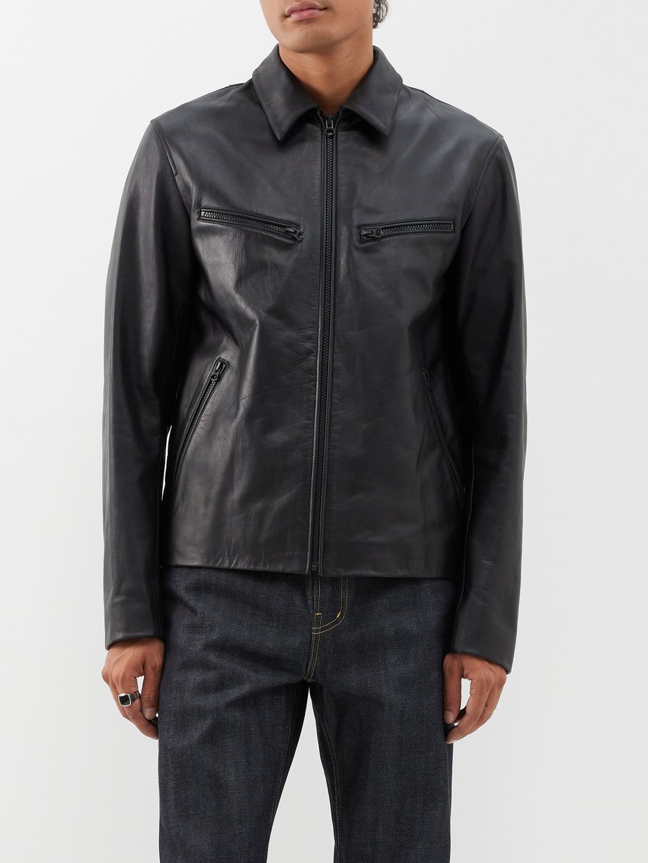 Black Oliver leather jacket | Rag & Bone | MATCHES UK