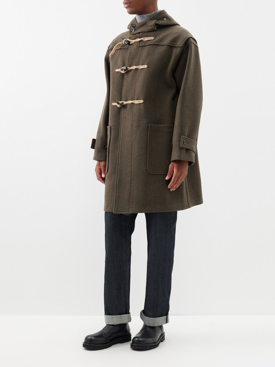 Green X JW Anderson Colin hooded wool-blend duffel coat | A.P.C ...