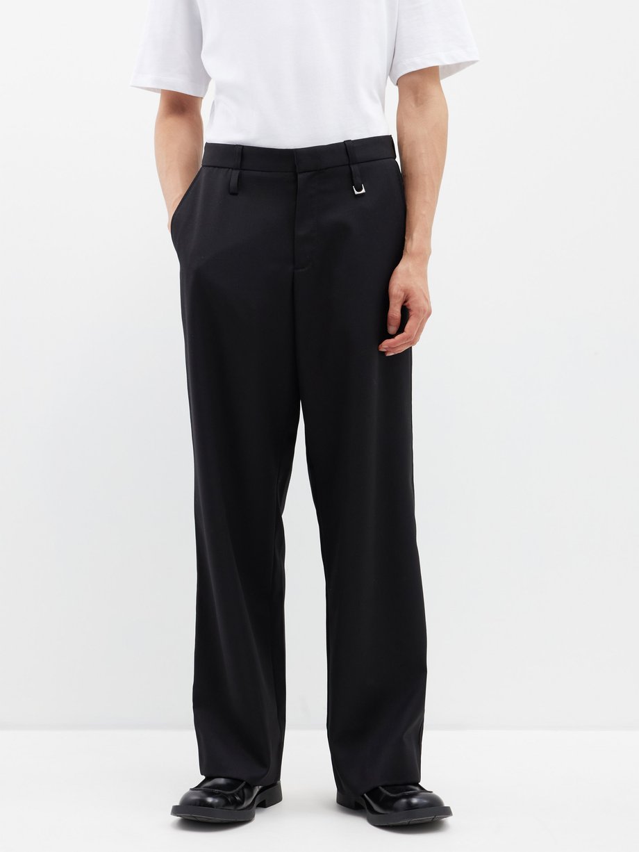 Black Piccini straight-leg wool-canvas trousers | Jacquemus | MATCHES UK