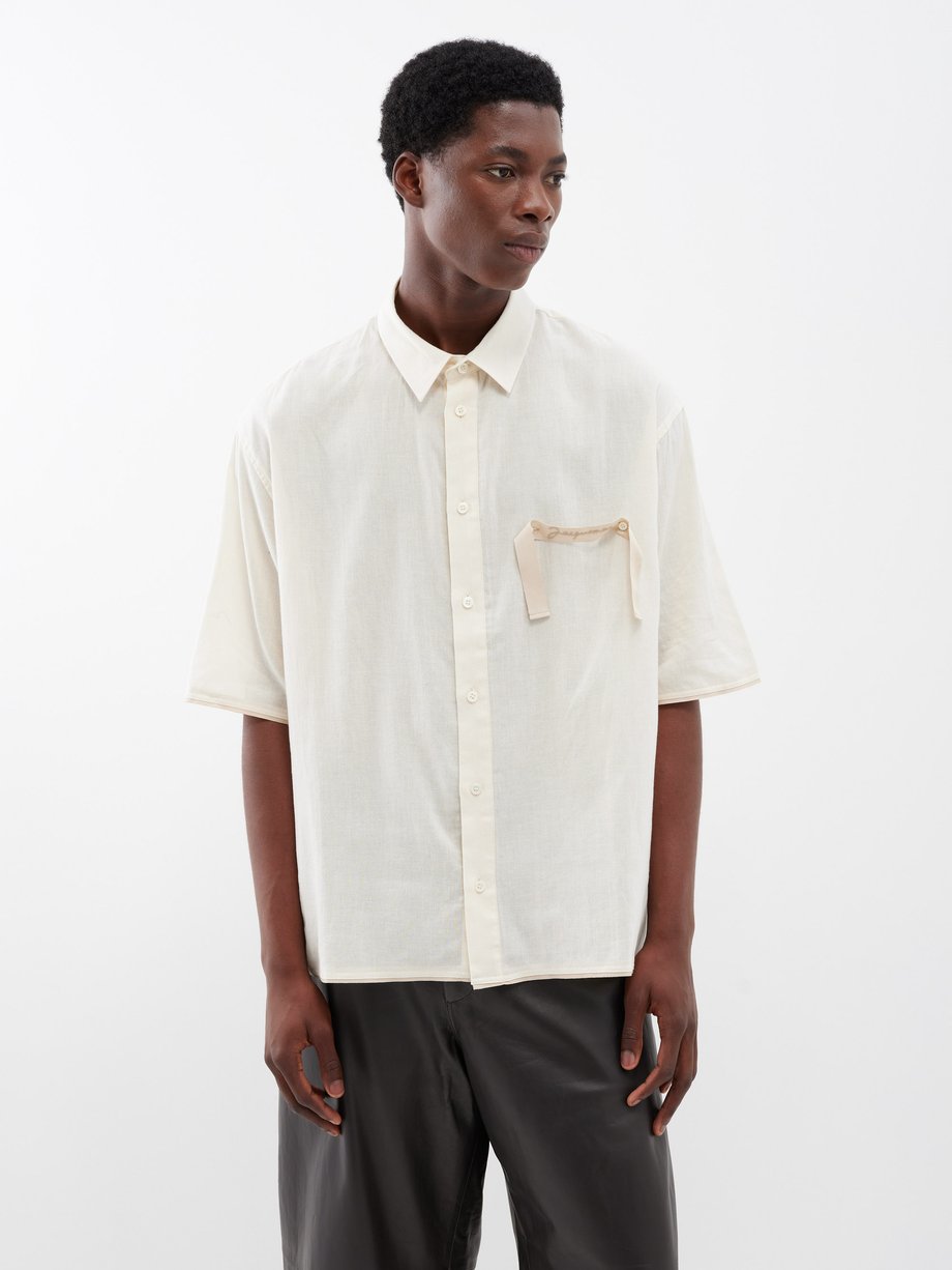 Neutral Cabri cotton-voile short-sleeved shirt | Jacquemus | MATCHES UK