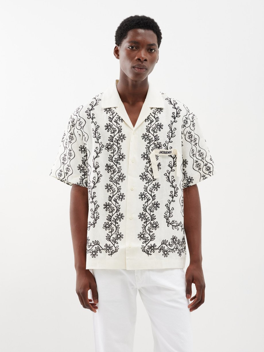 White Jean vine-print linen shirt | Jacquemus | MATCHESFASHION US