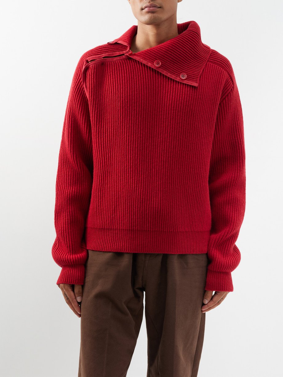 Red Vega wool-blend knitted sweater | Jacquemus | MATCHESFASHION UK