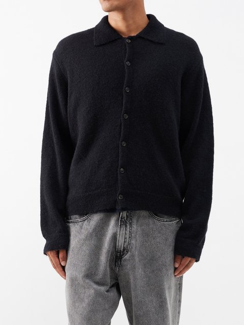 Black Evening Polo alpaca-blend cardigan | Our Legacy | MATCHES UK