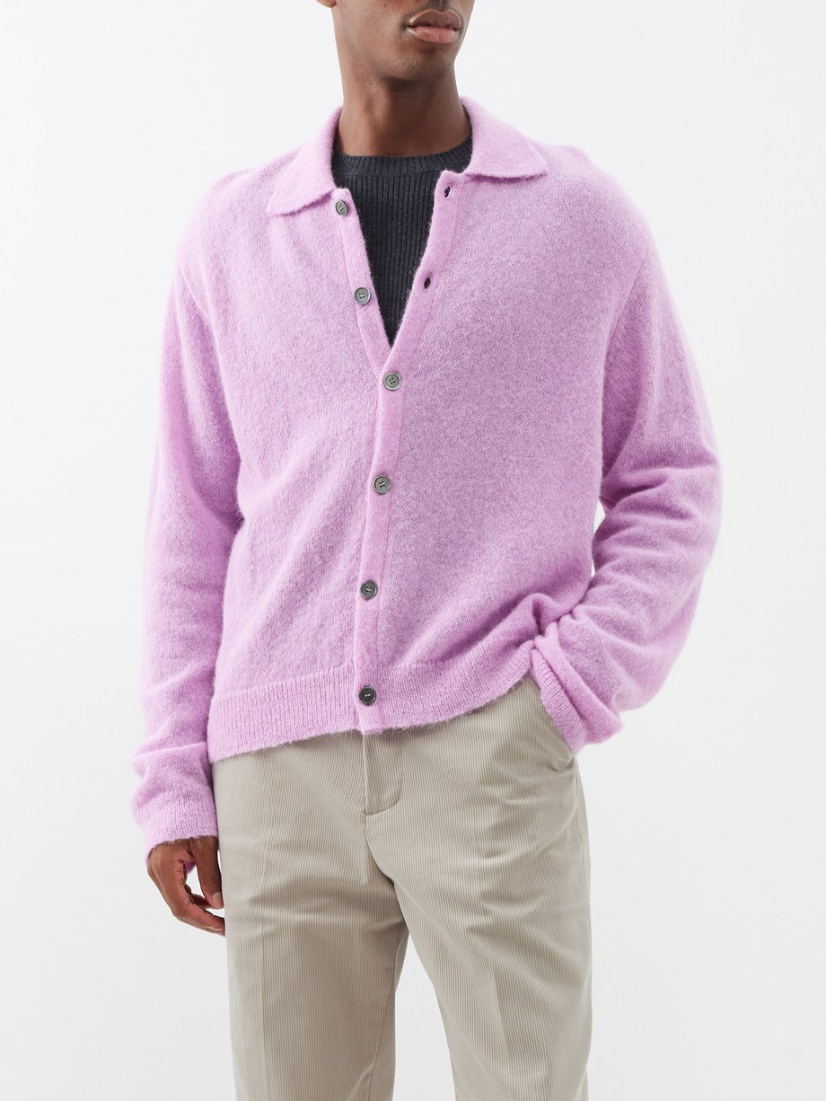 Pink Dropped-shoulder alpaca-blend cardigan | Our Legacy | MATCHES UK