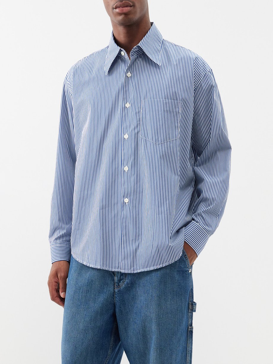 Blue white Coco 70s striped cotton-poplin shirt | Our Legacy | MATCHES UK