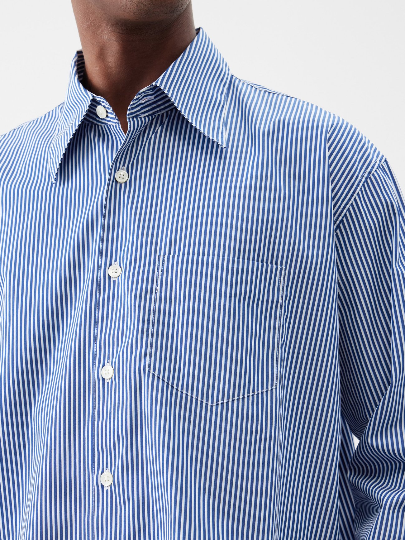 Blue white Coco 70s striped cotton-poplin shirt, Our Legacy