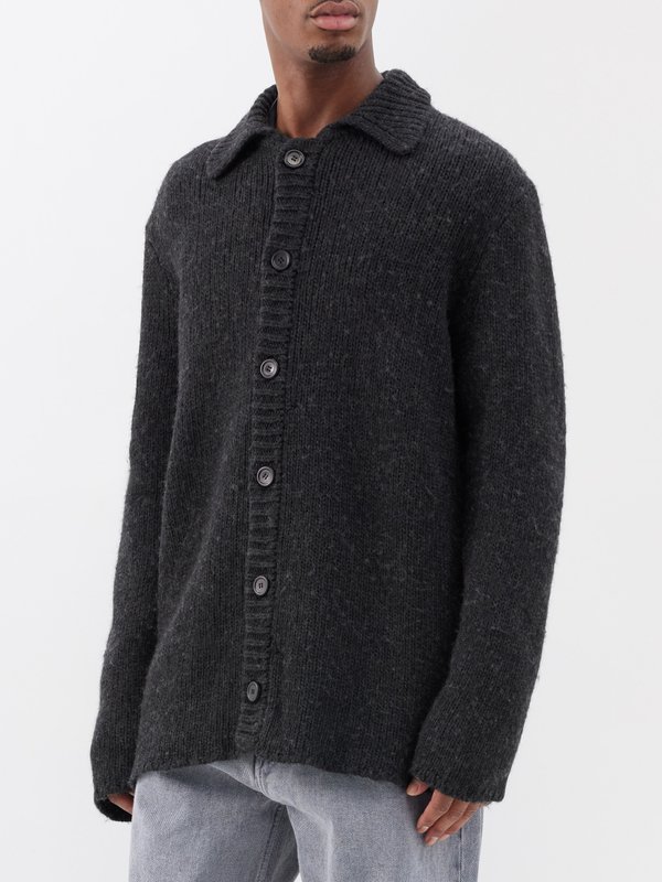 Grey Big ribbed-knit cardigan | Our Legacy | MATCHES UK