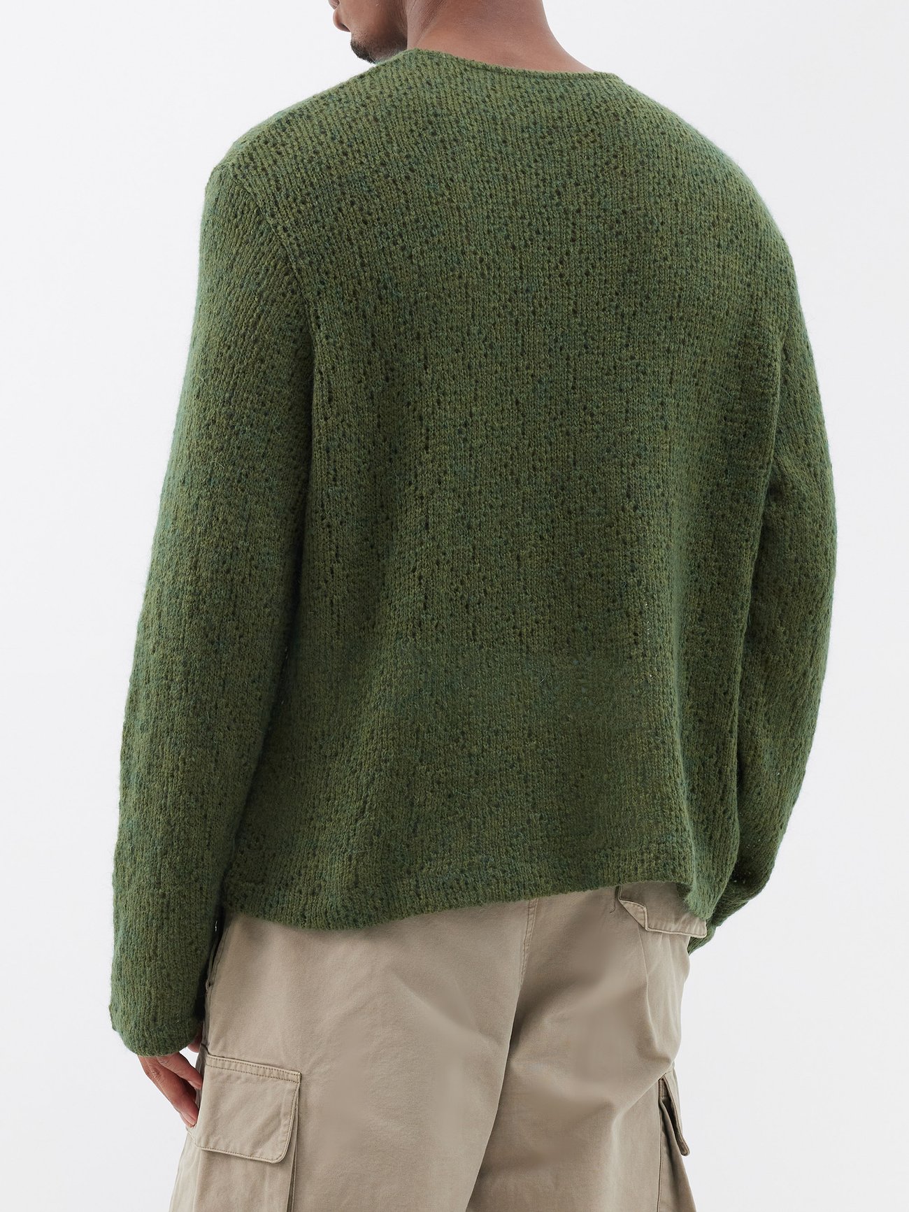 Green Double Lock pointelle-knit sweater | Our Legacy