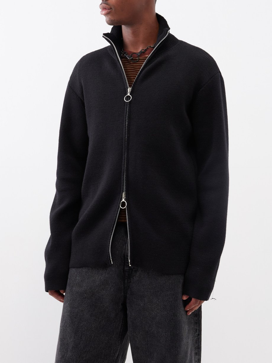 Black Funichan merino-wool zipped sweater | Our Legacy | MATCHES UK