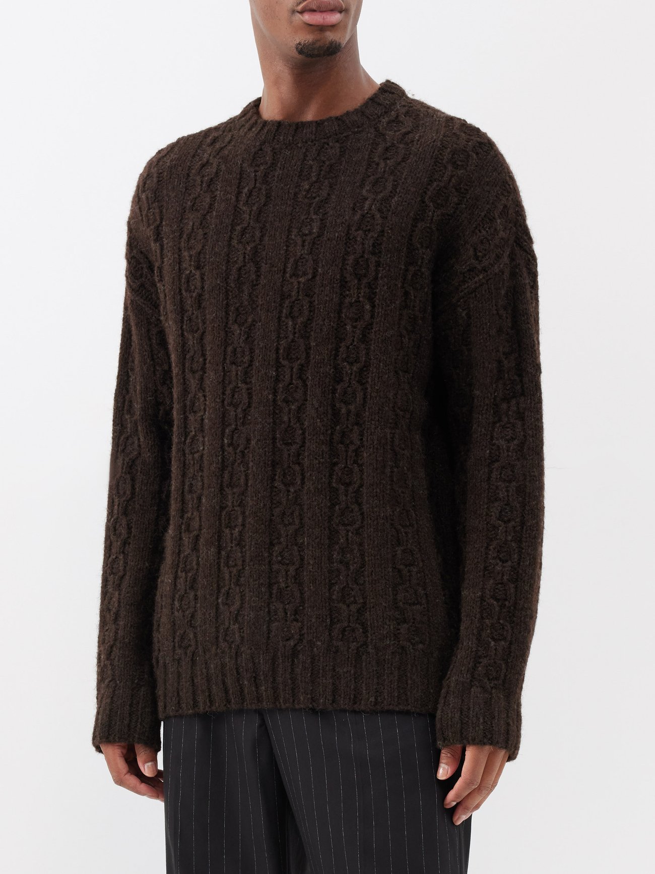Brown Toddler Popover cable-knit wool sweater | Our Legacy | MATCHES UK