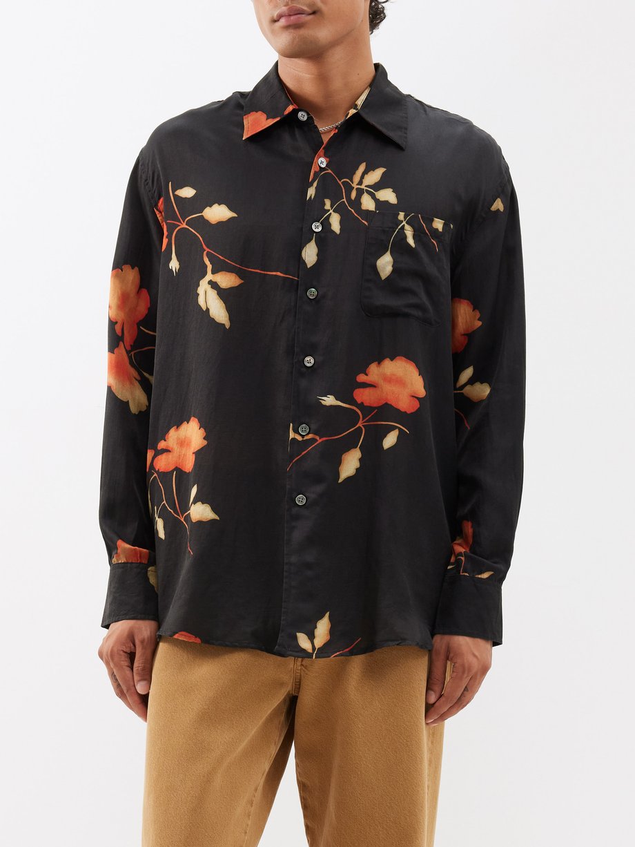 Black Above floral-print silk shirt | Our Legacy | MATCHESFASHION US