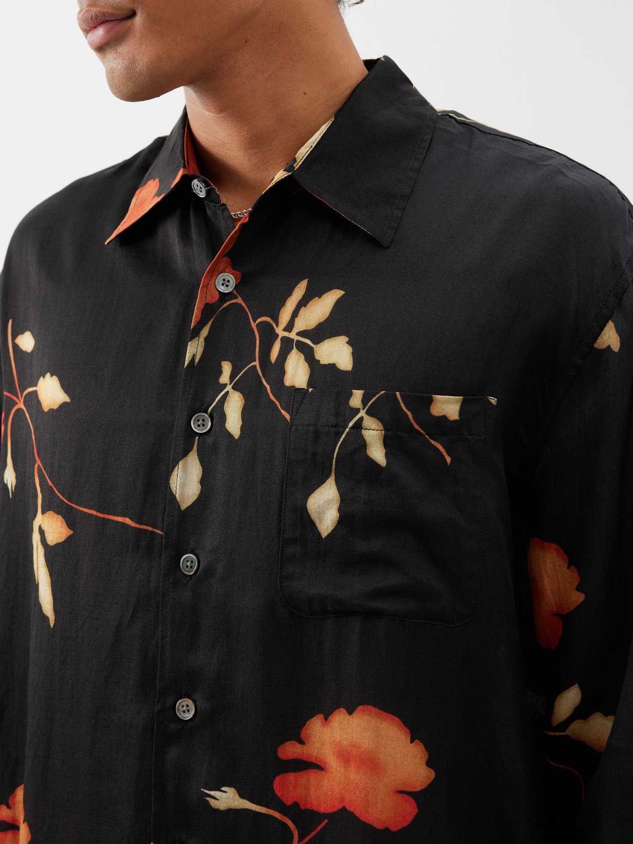 Black Above floral-print silk shirt | Our Legacy | MATCHESFASHION US