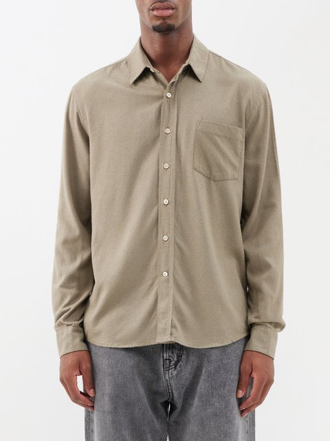 Green Classic textured-silk shirt | Our Legacy | MATCHES UK